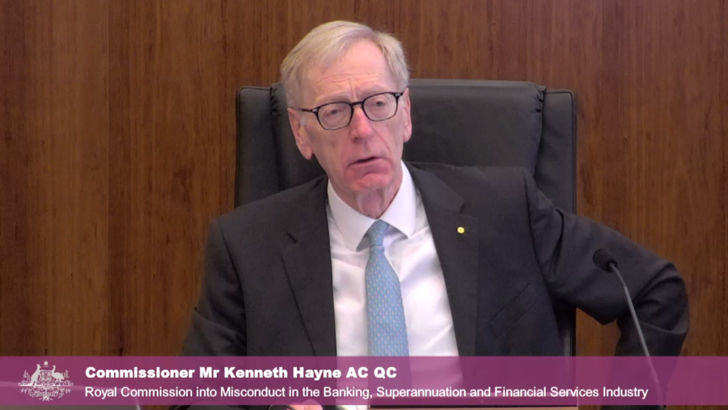 commissioner kenneth haynes royal commission banking financial services advice planning