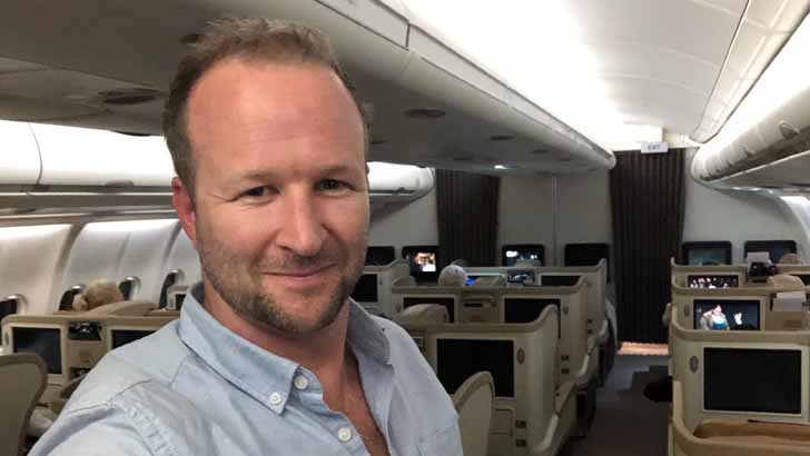 David Boyd cashed in some of his stash of frequent flyer points for this Singapore Airlines business class flight. Photo: Supplied